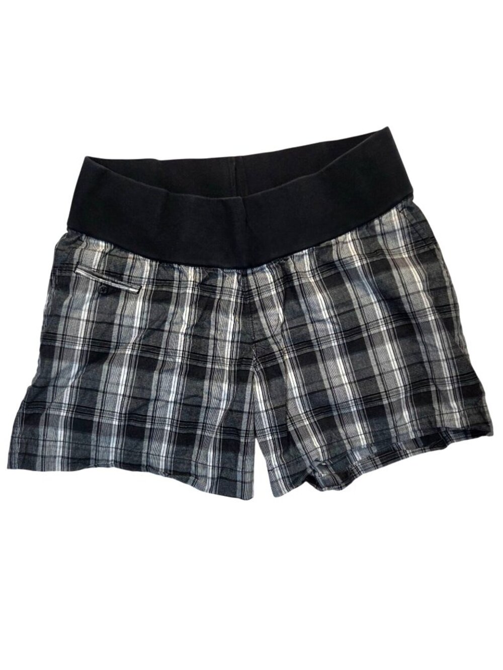 Women's Plaid Shorts Elastic Waistband Casual Bottoms Size M